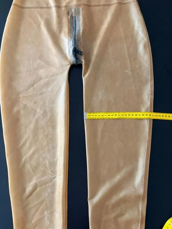 Macacão de látex feminino Transparente/Miel Tamanho M/38 com puxadores – photo 10